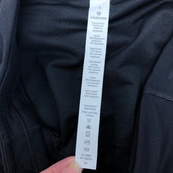 Lululemon Run Times Short II *4" Size 4 Black - Picture 4 of 5